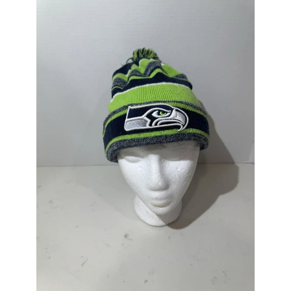 New Era 2014 SEATTLE SEAHAWKS Sport Knit Sideline Pom Hat Beanie‎